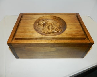 Keepsake Memory Eagle Wood Box