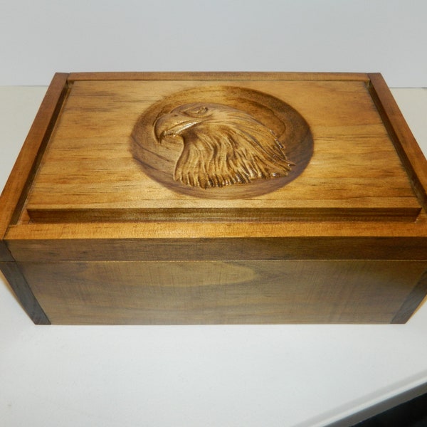 Keepsake Memory Eagle Wood Box