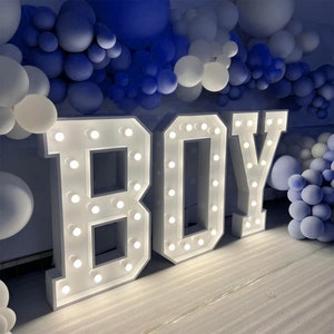 Letras de marquesina LED personalizadas, decoración de bodas iluminada, número 3D gigante, letrero independiente, suministros para fiestas, propuesta de matrimonio, 2 pies, 3 pies, 4 pies, 5 pies
