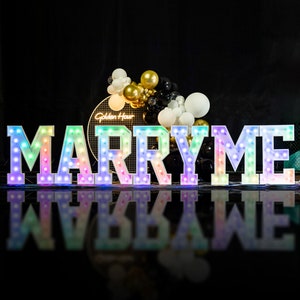 3FT MultiColor Marquee Letters, LED Metal Marquee Numbers, Light Up Letters,Wedding Party Decor