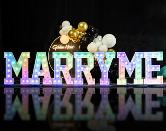 3FT MultiColor Marquee Letters, LED Metal Marquee Numbers, Light Up Letters,Wedding Party Decor