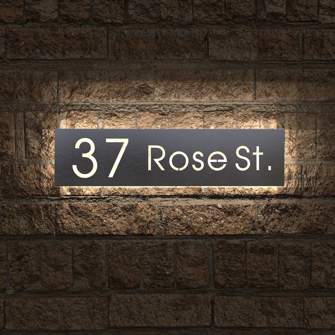 Custom LED Metal House Number Sign,illuminated Address Plaque,modern Home Decoration,address