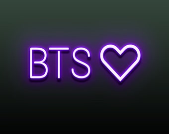 Bts Neon Light Sign, Led Neon Sign for Kpop,Army,Led Hanging, Wall Decor, light Neon, Custom Color Neon Signs, BTS Gifts, BTS Birthday Gift,