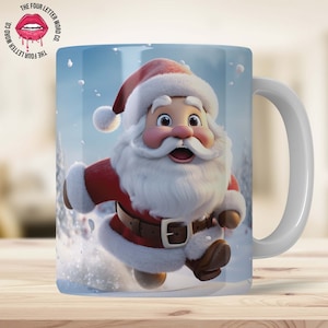 Cute Santa Mug Wrap | Merry Christmas Mug Wrap | Christmas Sublimation | Christmas Gift | Coffee Mug PNG | 11oz & 15oz Mug Template | CCM01