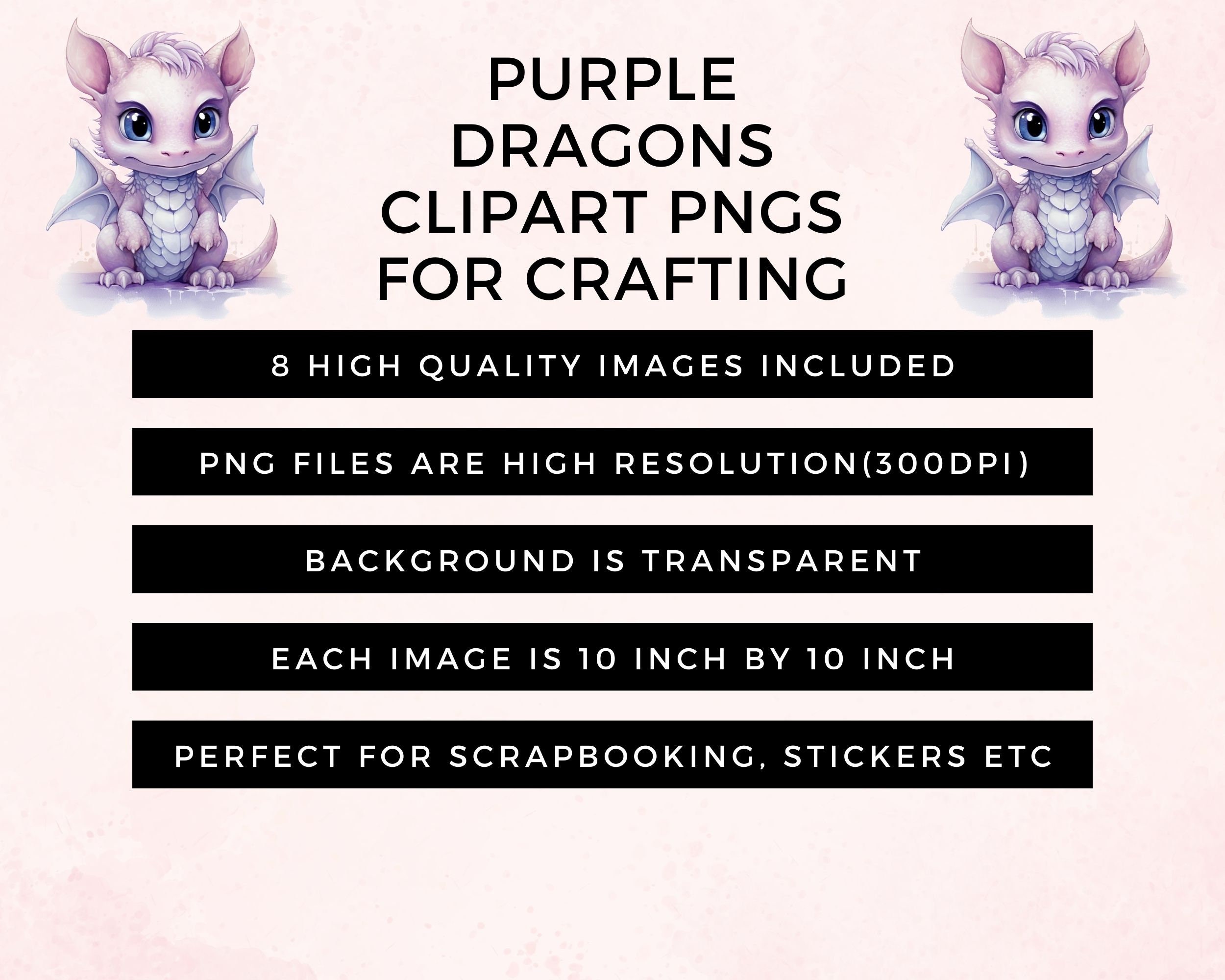 Cute Dragons Clipart | Dragons Watercolor Clipart Bundle | Baby Dragon ...
