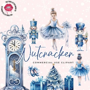 Christmas Blue Nutcracker Clipart Bundle | Ballet Clipart | Png Nutcracker | Holiday Clipart | Christmas Clipart | Junk Journal | CC01