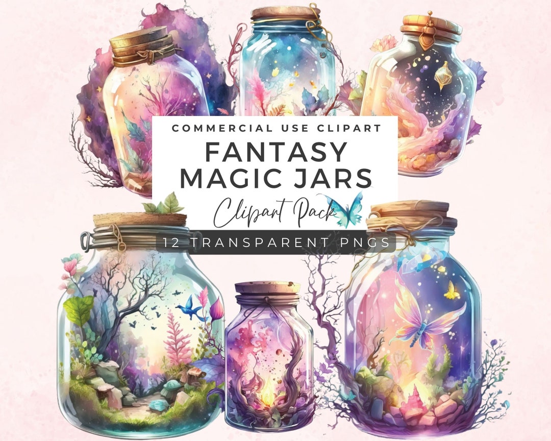 Watercolour Magical Jars Clipart | Magic Clipart | Fairy Clipart ...