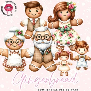 Weihnachten Lebkuchen Familie Clipart Bundle | Lebkuchen PNG | Familie Clipart | Urlaub Clipart | Weihnachten Clipart | Junk Journal | CC1
