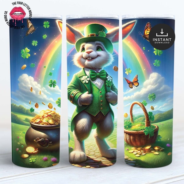 St. Patrick's Day Tumbler Wrap | Lucky Spirit | Irish PNG | Easter Bunny Tumbler Wrap | Fun Easter Tumbler | Spring Tumbler | SPT01