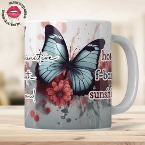 Affirmation Butterflies Sublimation Mug Design | 11oz 12oz & 15oz Mug Wrap Template | PNG Design | Cricut Mug Press Sublimation Wrap | ABM01