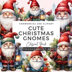 Cute Christmas Gnomes Clipart Bundle | Holiday Gnomes Clipart | Christmas Sublimation | Christmas Clipart | Gnomes Design | Gnome Png | GC01