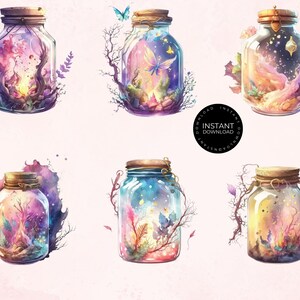 Watercolour Magical Jars Clipart | Magic Clipart | Fairy Clipart ...