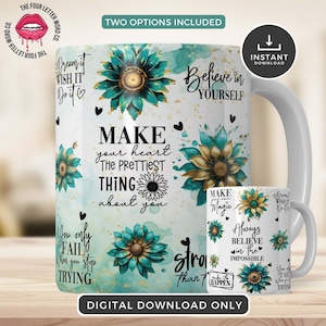Motivational Mug Wrap | Daily Reminder Mug PNG | Mindfulness Mug PNG | Positive Affirmations Mug | 11 & 15oz Mug Sublimation Design | MM01