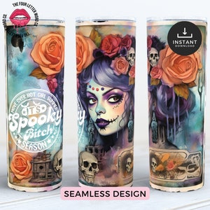 Move Over Hot Girl Summer It&#39;s Spooky Bitch Season | Spooky Bitch Wrap | Spooky Tumbler Wraps | Spooky Vibes | Halloween Tumbler Wrap | ST01