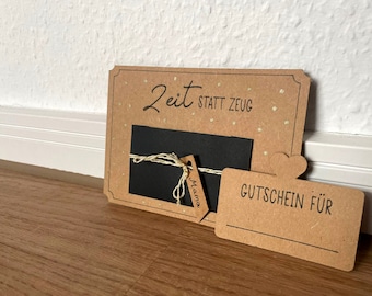 Time voucher | Postcard with voucher | Time instead of things | Fill-in voucher | Unique gift idea | Handmade postcard