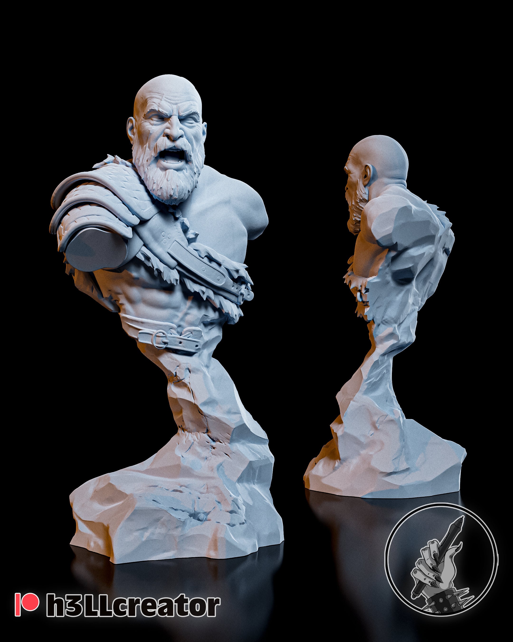 Kratos, God of War, 3d print resin model kit 1:10 scale