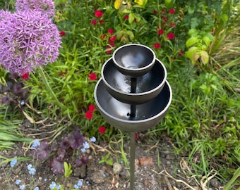3 Tier Rain catcher.. Plant support.. Garden Ornament Rusty