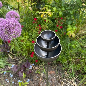 3 Tier Rain catcher.. Plant support.. Garden Ornament Rusty