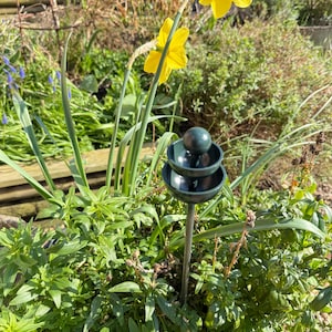 Mini double raincatcher Fountain Plant pot decoration painted Green