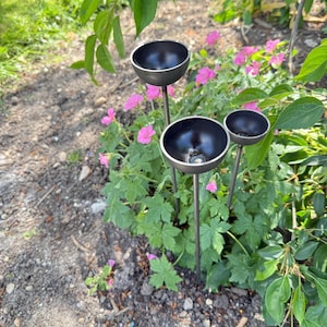 Raincatchers 3 Small rain catchers plant pot supports Trusty Rusty or painted Trio