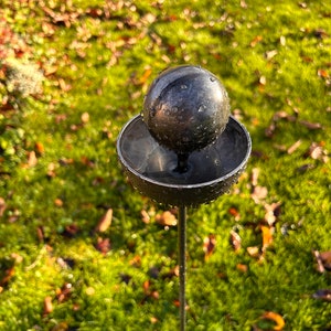 Ball topped  Rain Catcher Plant Support Steel  Plant Stake  Gardening Garden decoration Handmade Rustic
