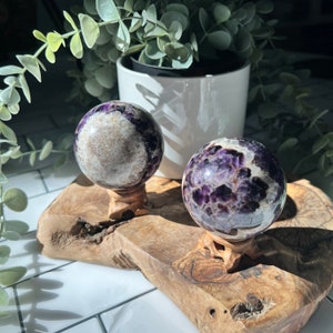 Chevron Amethyst Sphere | Dream Amethyst | Healing Crystals | Mandala Crystal