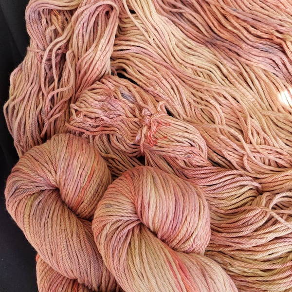 Hand dyed cotton yarn: 8ply "Sunburnt Country" 100g/ 165m desert earth tones hand dyed yarn, vegan Friendly 100% cotton yarn, ready to ship