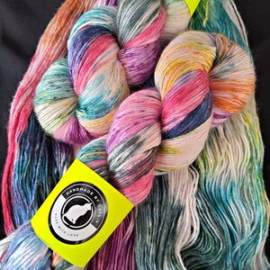 Hand dyed Australian merino & silk yarn- 4ply &quot;Possum Magic&quot; 100g/ 440m rainbow hand dyed yarn, 50/50 Merino wool and mulberry silk yarn