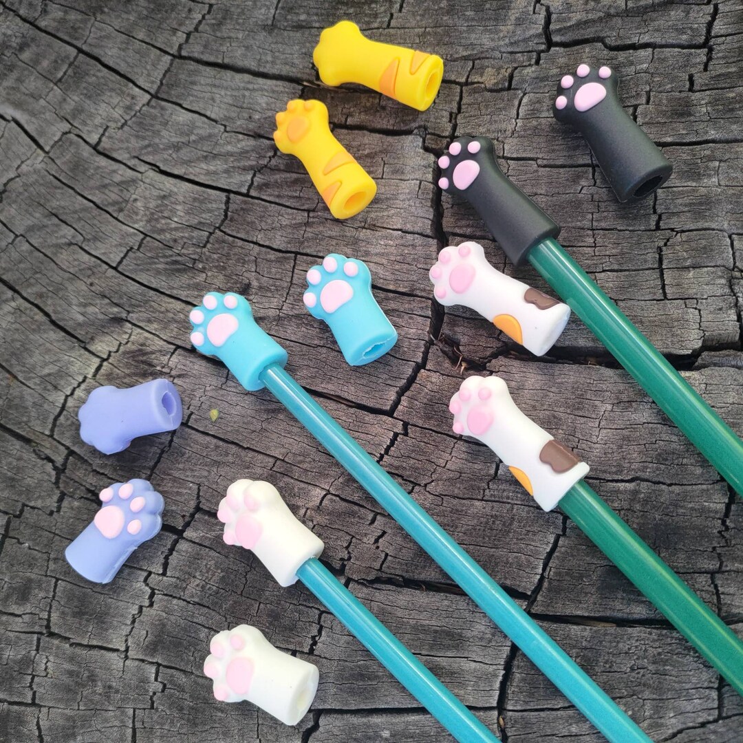 Knitting Needle Stoppers/ Knitting Needle Keepers Cat Paw Set Etsy