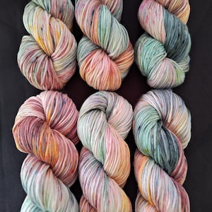 Hand dyed bamboo yarn- 12ply &quot;Mirkwood&quot; hand dyed yarn, 100% bamboo lyocell yarn, 85g/3oz skeins, green, brown, orange hand dyed vegan yarn
