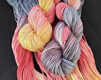 Hand dyed bamboo yarn- 12ply "Prometheus" hand dyed yarn, 100% bamboo lyocell yarn, 85g/3oz skeins, Black, red, yellow hand dyed vegan yar