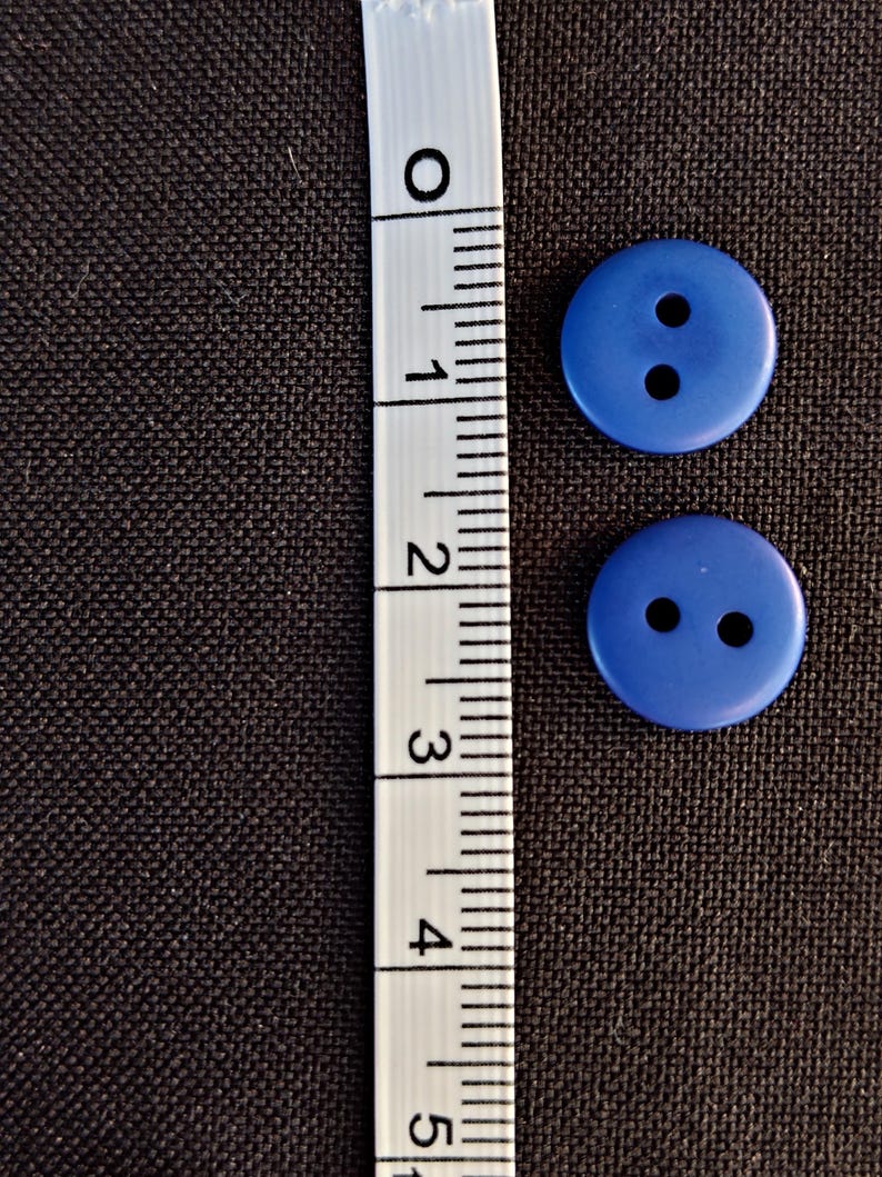 Small Electric Blue Buttons 11mm Diameter Sets of 15 Buttons: Solid ...