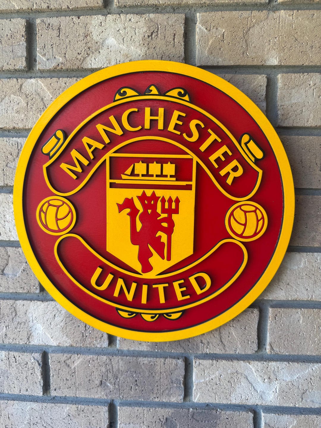 【新品未使用】定価14300円 Manchester United Mサイズ Manchester United 3D Wood Sports Sign - Etsy