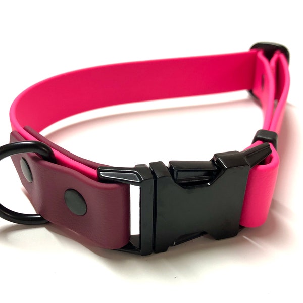 Two-tone 2 cm wide biothane collar, individually adjusted, adjustable dog collar made of biothane, lock buckle