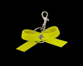 Kokardka żółta dla psa, wstążka 1,3 cm, pies potrzebuje dystansu, Żółty Pies