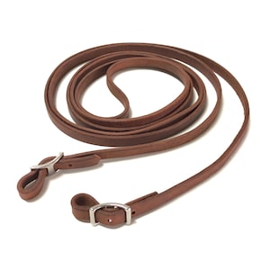 Handmade leather reins 1.3 cm wide, different colors and lengths, Conway buckle made of stainless steel or brass,