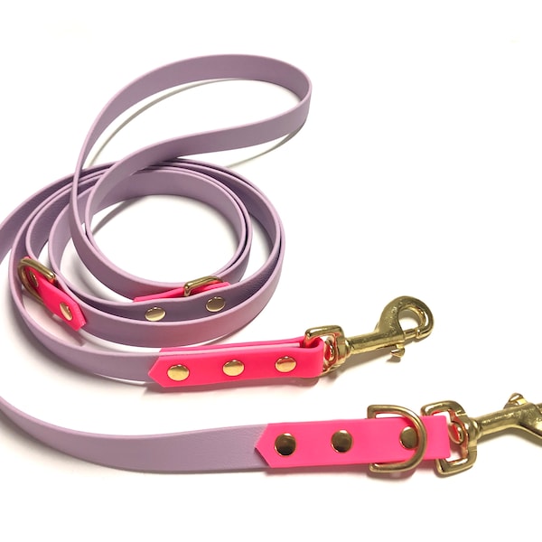 Zweifarbige Biothaneleine, 2cm breite Biothane Leine, handsfree leash, 3-fach verstellbare Leine, Hundeleine