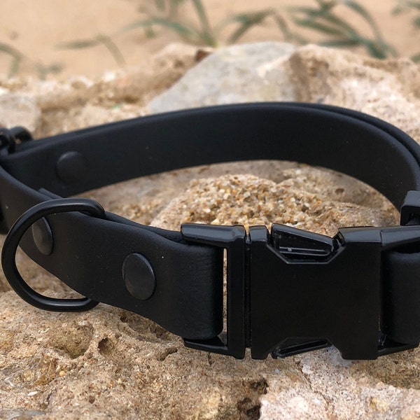 2 cm wide Biothane dog collar, with buckle, lock buckle or plastic buckle, Biothane collar