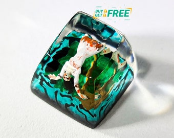 Weiblicher Geist Keycap, Halloween Tastenkappen, Geist Tastenkappen, Horror Tastenkappen, Benutzerdefinierte Tastenkappe, Artisan Tastenkappe, Halloween Geschenk
