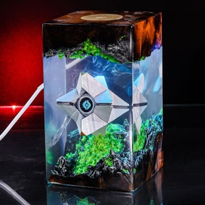 De.s.ti.ny2 lamp , Custom anime Night Lamp, epoxy resin lamp, Handmade Resin Wood Lamp, Custom Night Light, Handcrafted Gift