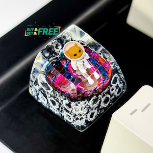 Astronaut Interstellar Galaxy keycap,Bear Astronaut, Planet keycap Interstellar Galaxy keycap, Universe Keycap, Custom keycap, SA ESC keycap