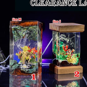 CLEARANCE Anime lamp, Custom anime Night Lamp, epoxy resin lamp, Handmade Resin & Wood Lamp, Custom Night Light, Handcrafted Gift