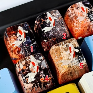 Red koi keycap, Koi Fish for Cherry mx keycap, Custom keycap, Artisan keycap, Resin Keycap set, Gift ideas