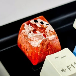 Red koi keycap, Koi Fish for Cherry mx keycap, Custom keycap, Artisan keycap, Resin Keycap set, Gift ideas
