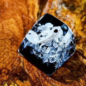 Black and white koi keycap, Koi Fish for Cherry mx keycap, Custom keycap, Artisan keycap, Resin Keycap set, Gift ideas