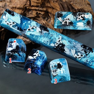 Blue Koi Spacebar, Koi Fish Resin OEM SA Profile Key Cap, koi fish keycap, For cherry MX keyboard, Custom spacebar, Gift ideas