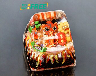 Tiger keycap, Cute keycap, Anime keycap, Custom keycap, Keycap gifts, Keycaps Resin, Keycap Handmade, Gift