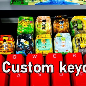 Custom keycap, Custom spacebar keycap, Character Custom Keycap, Artisan keycap, Cherry mx keycaps, Resin Keycap set, Gift for him