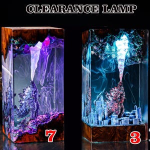 CLEARANCE night light, Custom anime Night Lamp, epoxy resin lamp, Handmade Resin & Wood Lamp, Custom Night Light, Handcrafted Gift