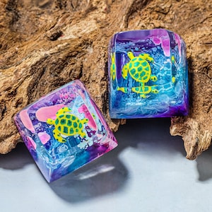 Schildkröte SA Profil Tastenkappe, handgemachte Artisan Tastenkappe, benutzerdefinierte Tastenkappe, Cherry mx Tastenkappen, Harz-Schlüsselkappenset, Geschenkideen